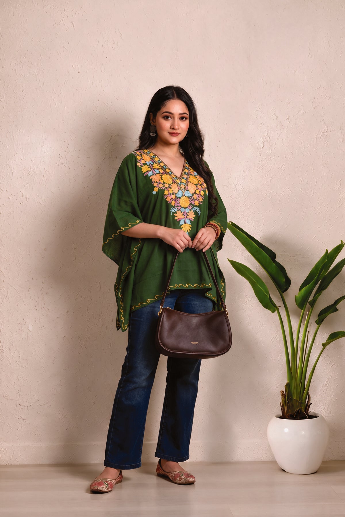 Floral Kashmiri Mini Kaftan – Crafted Festive Wear