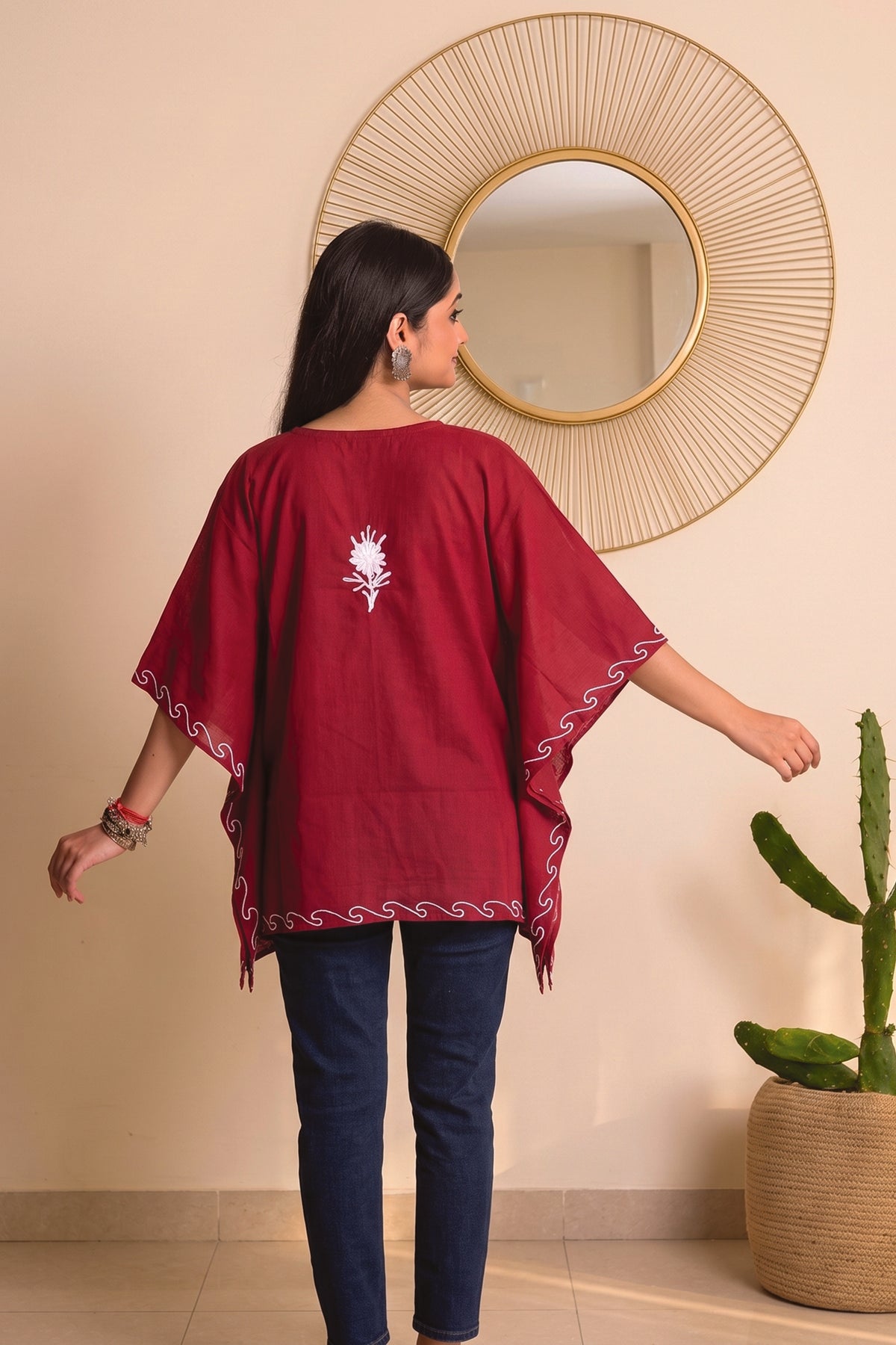 Floral Kashmiri Mini Kaftan Top – Festive Edition