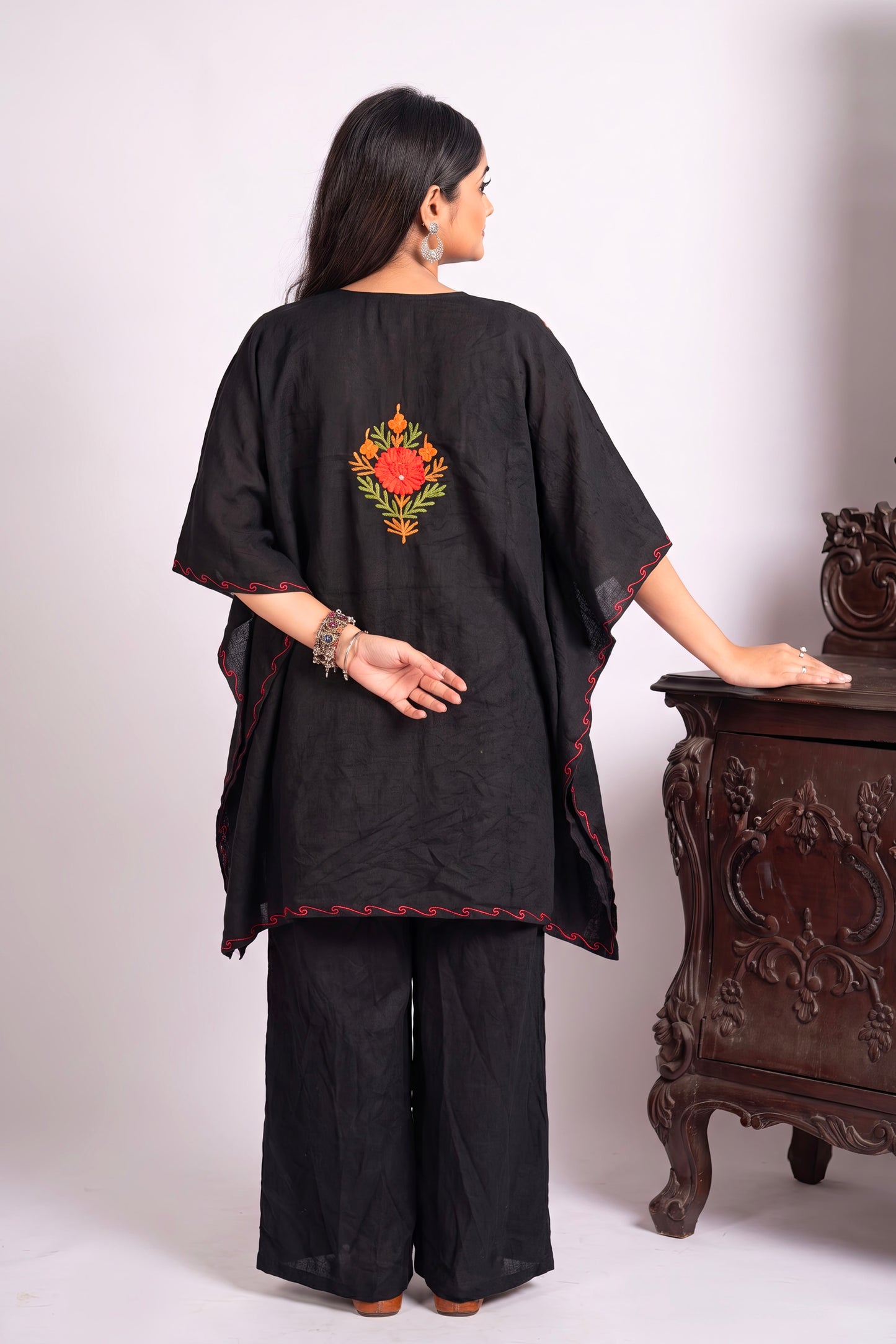 Kashmiri Kaftan Co-Ord Set with Aari Work Embroidery