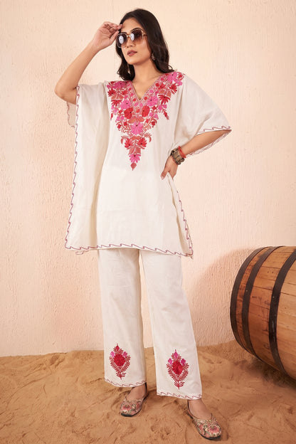 Floral Kashmiri Knee Length Kaftan – Crafted Festive Wear