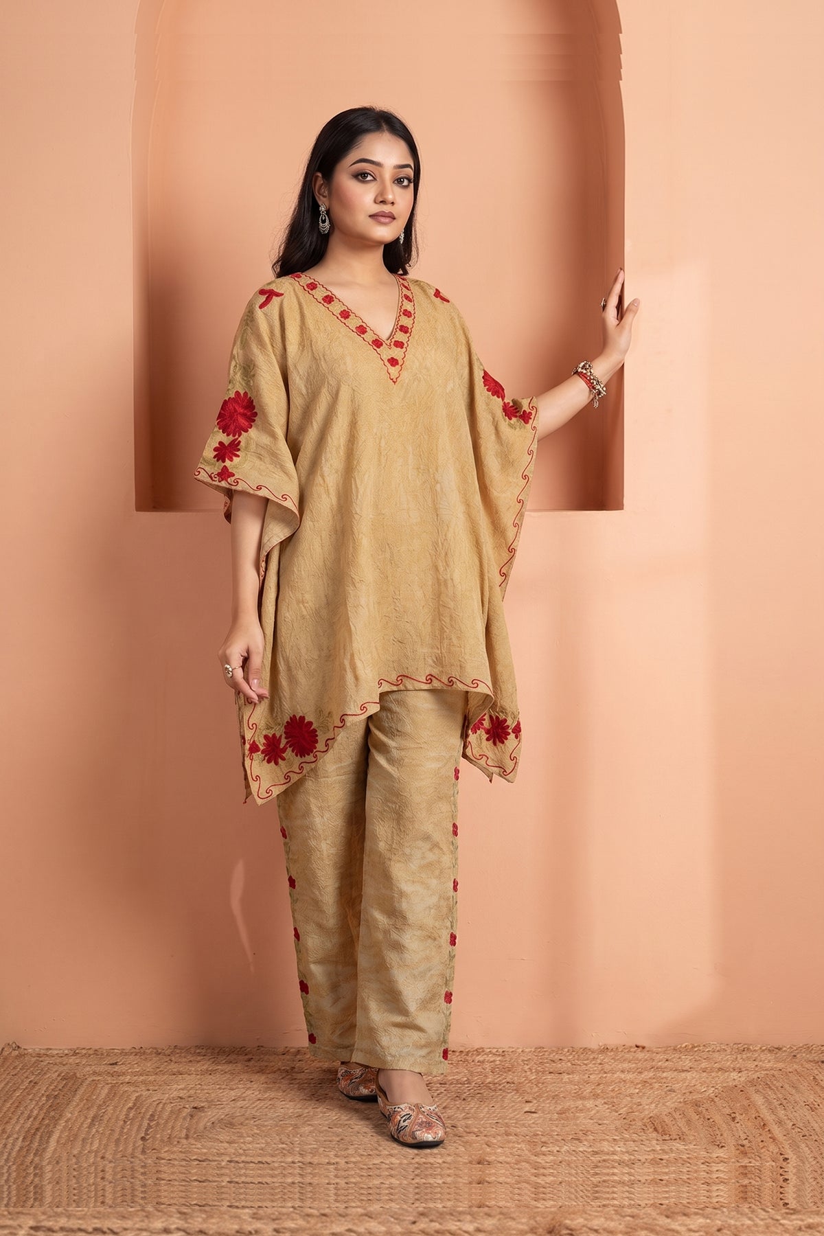 Kashmiri Aari Work Kaftan Co ord sets