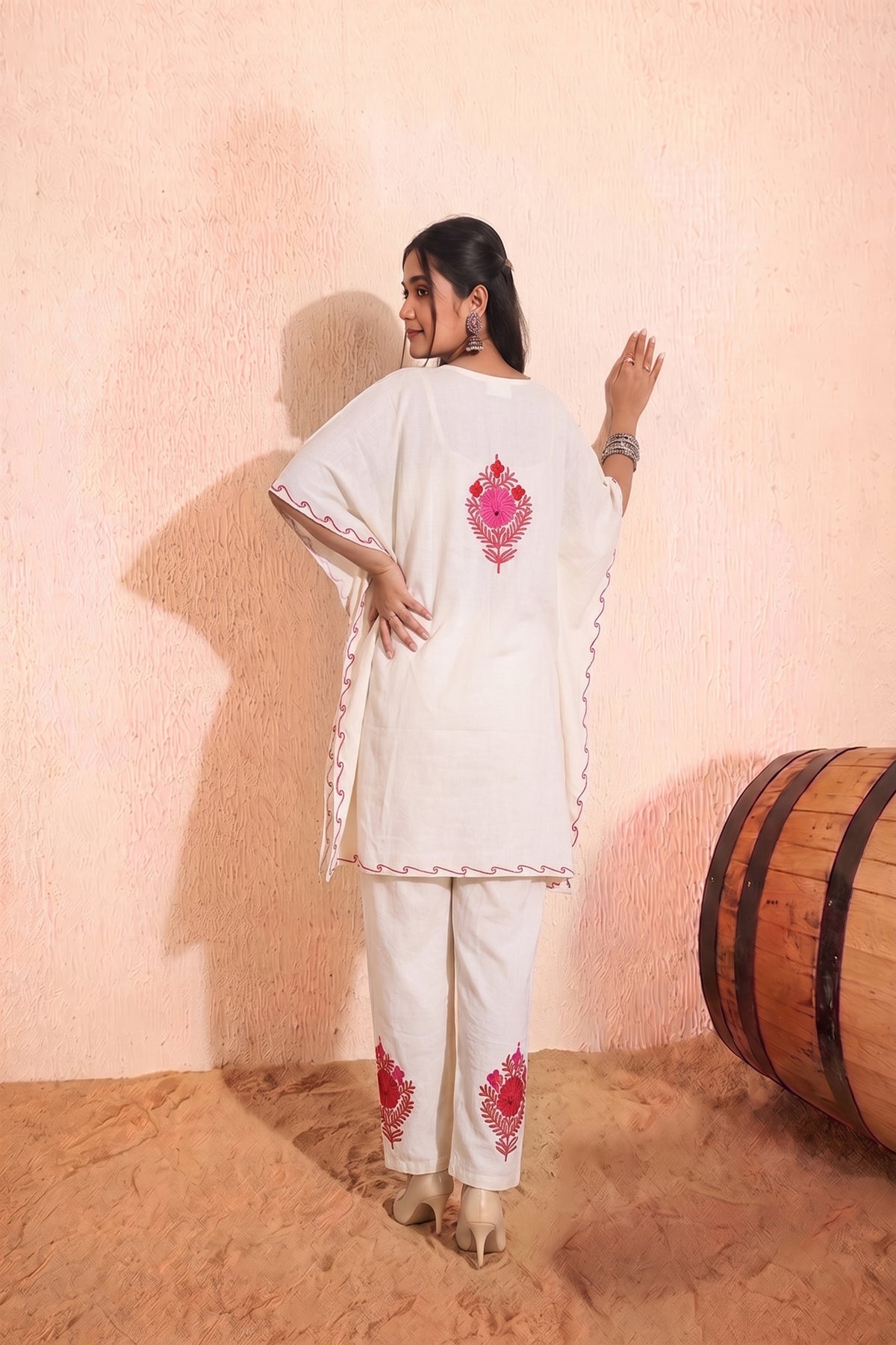Floral Kashmiri Knee Length Kaftan – Crafted Festive Wear