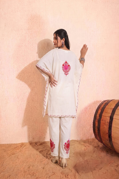 Floral Kashmiri Knee Length Kaftan – Crafted Festive Wear