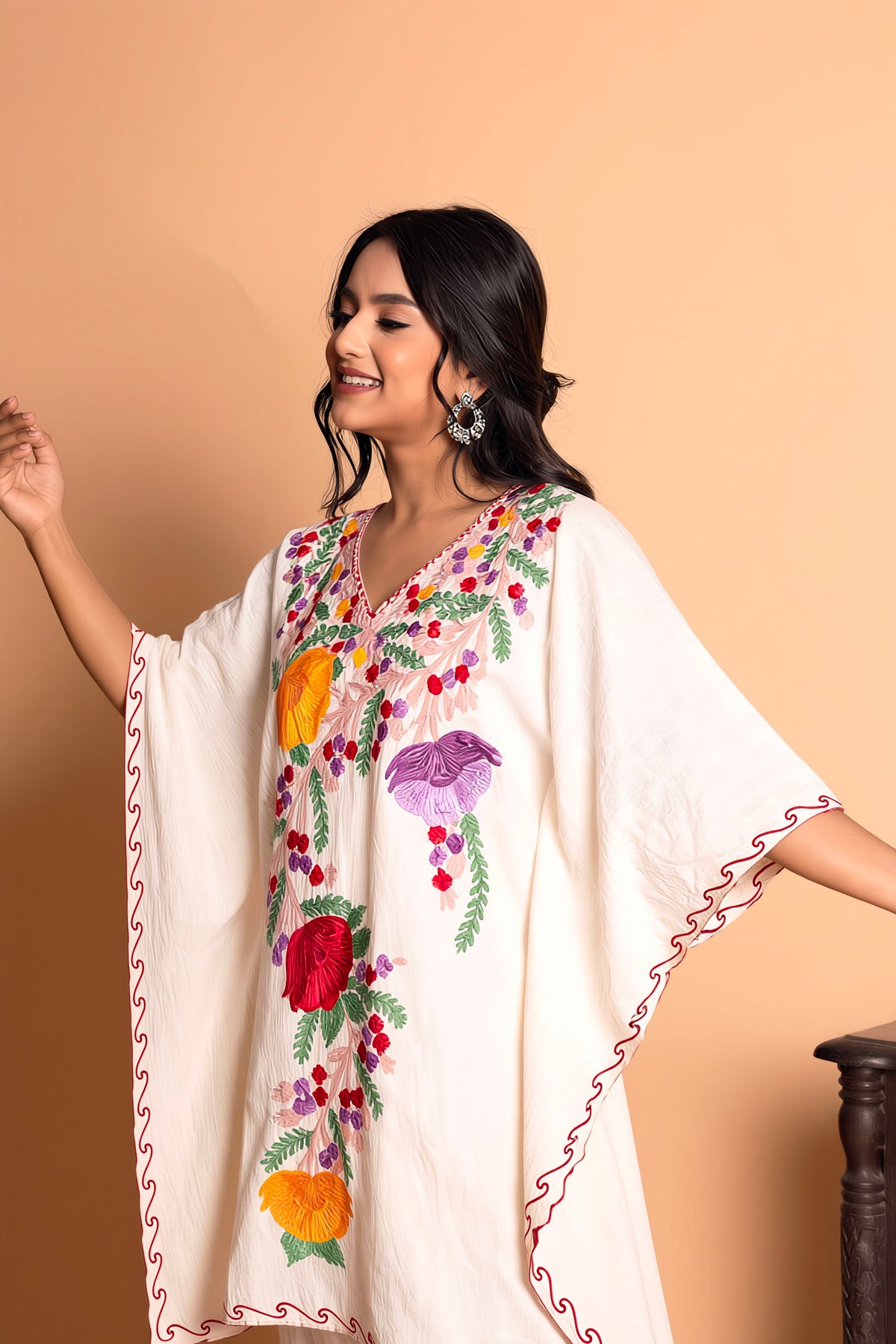 Kashmiri Aari Work Kaftan Co ord set