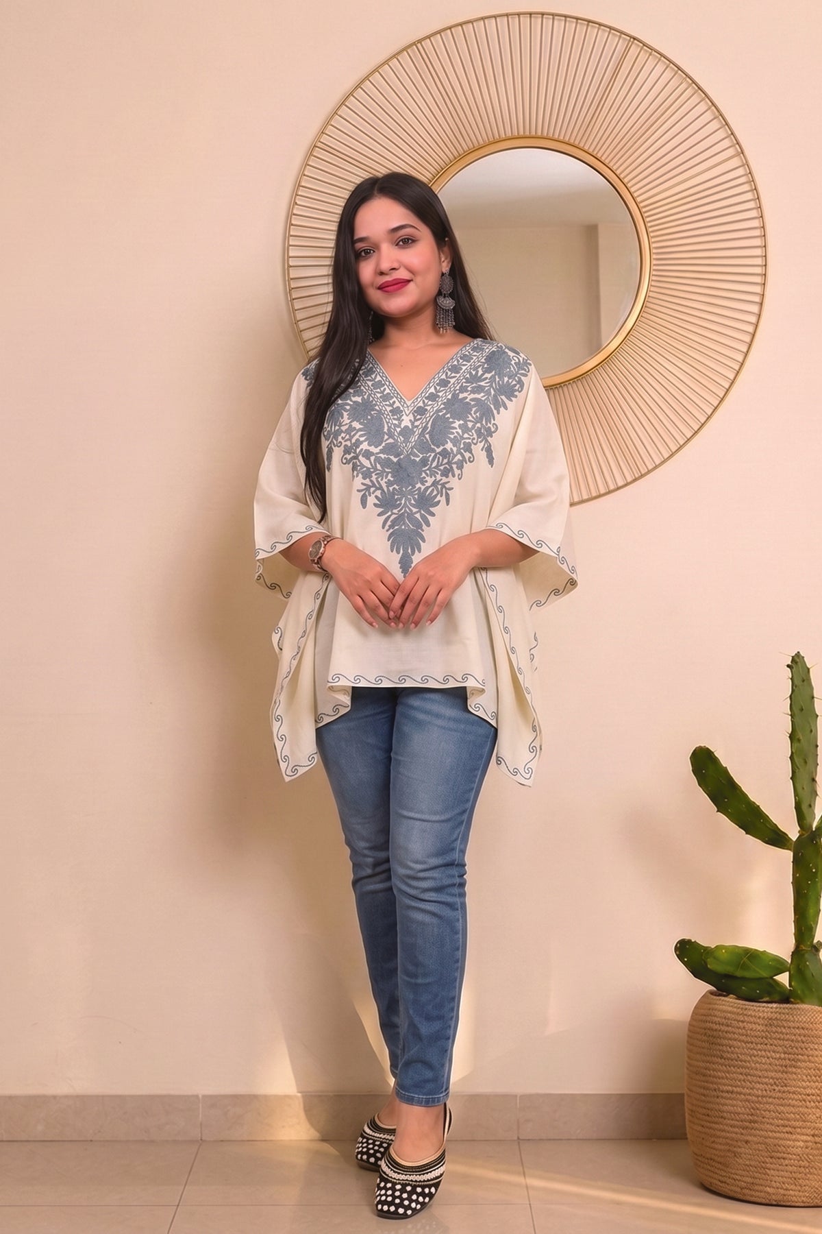 Kashmiri Mini Kaftan – Elegant Summer Wear for Women