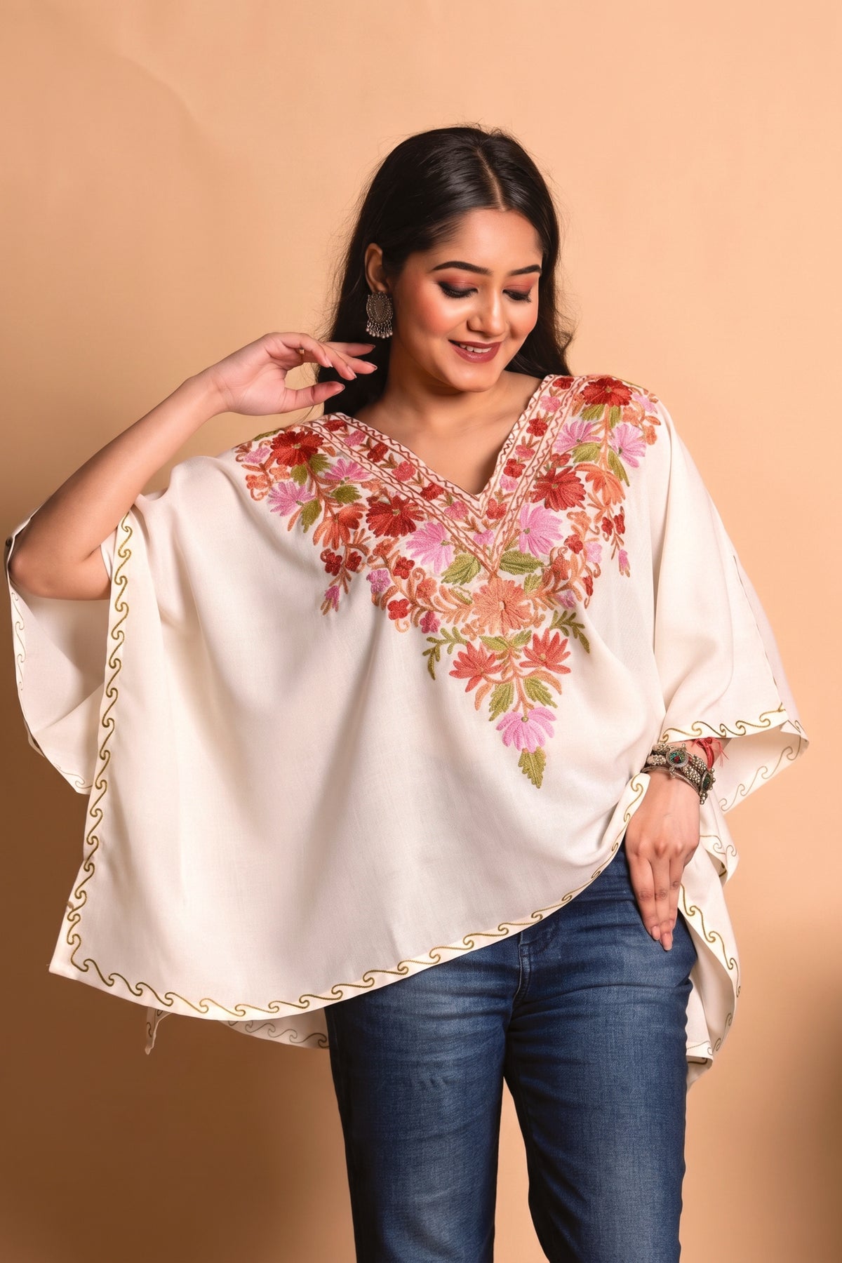 Embroidered Kashmiri Kaftan – Traditional Style for Women
