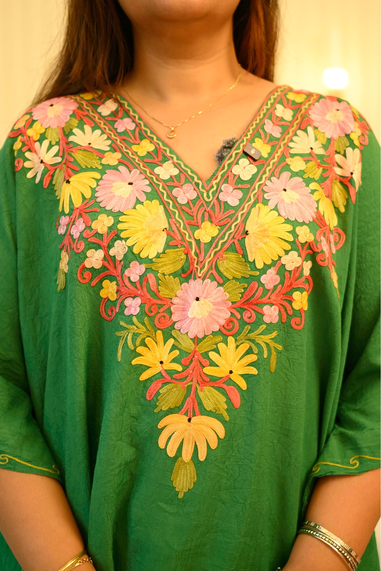 Kashmiri Aari Work Kaftan Co ord set