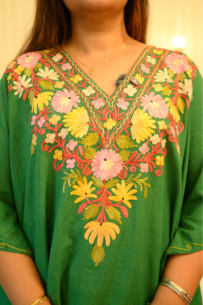 Kashmiri Aari Work Kaftan Co ord set