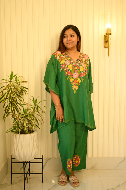 Kashmiri Aari Work Kaftan Co ord set