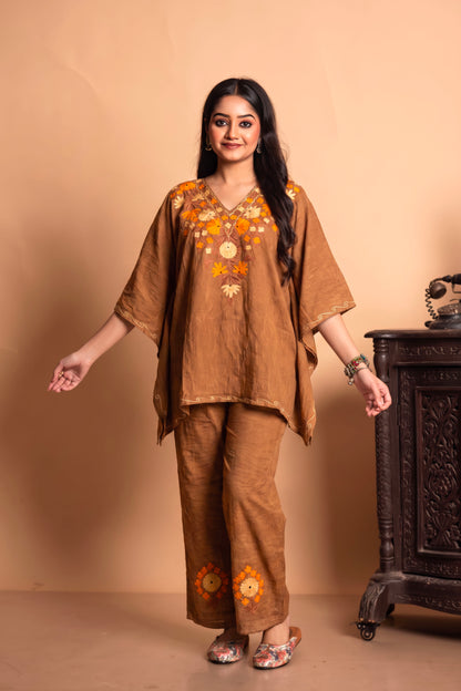 Kashmiri Aari Work Kaftan Set – Timeless Elegance