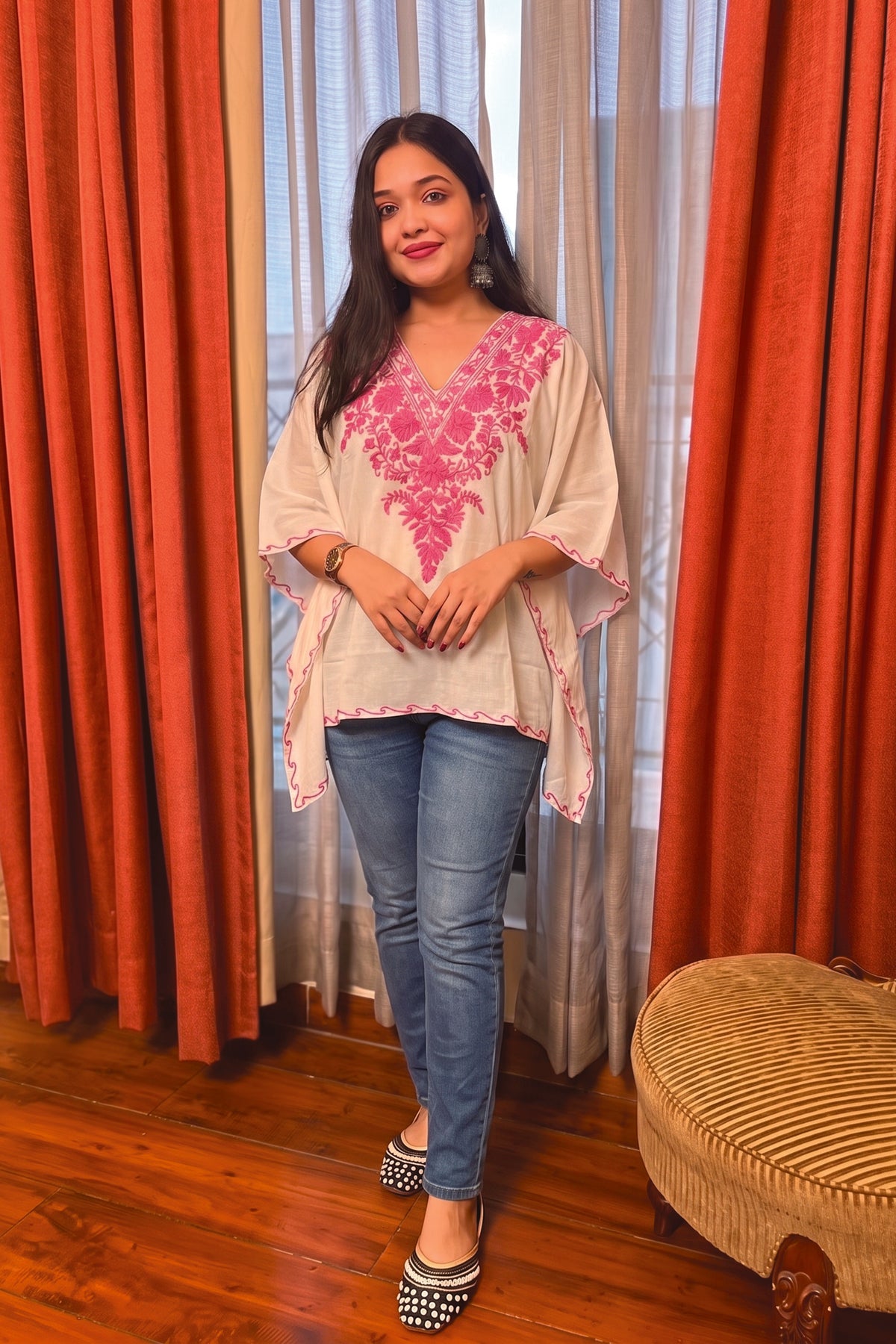 Summer Kashmiri Mini Kaftan – Lightweight & Comfortable