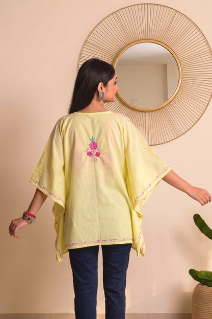 Kashmiri Floral Mini Kaftan Top