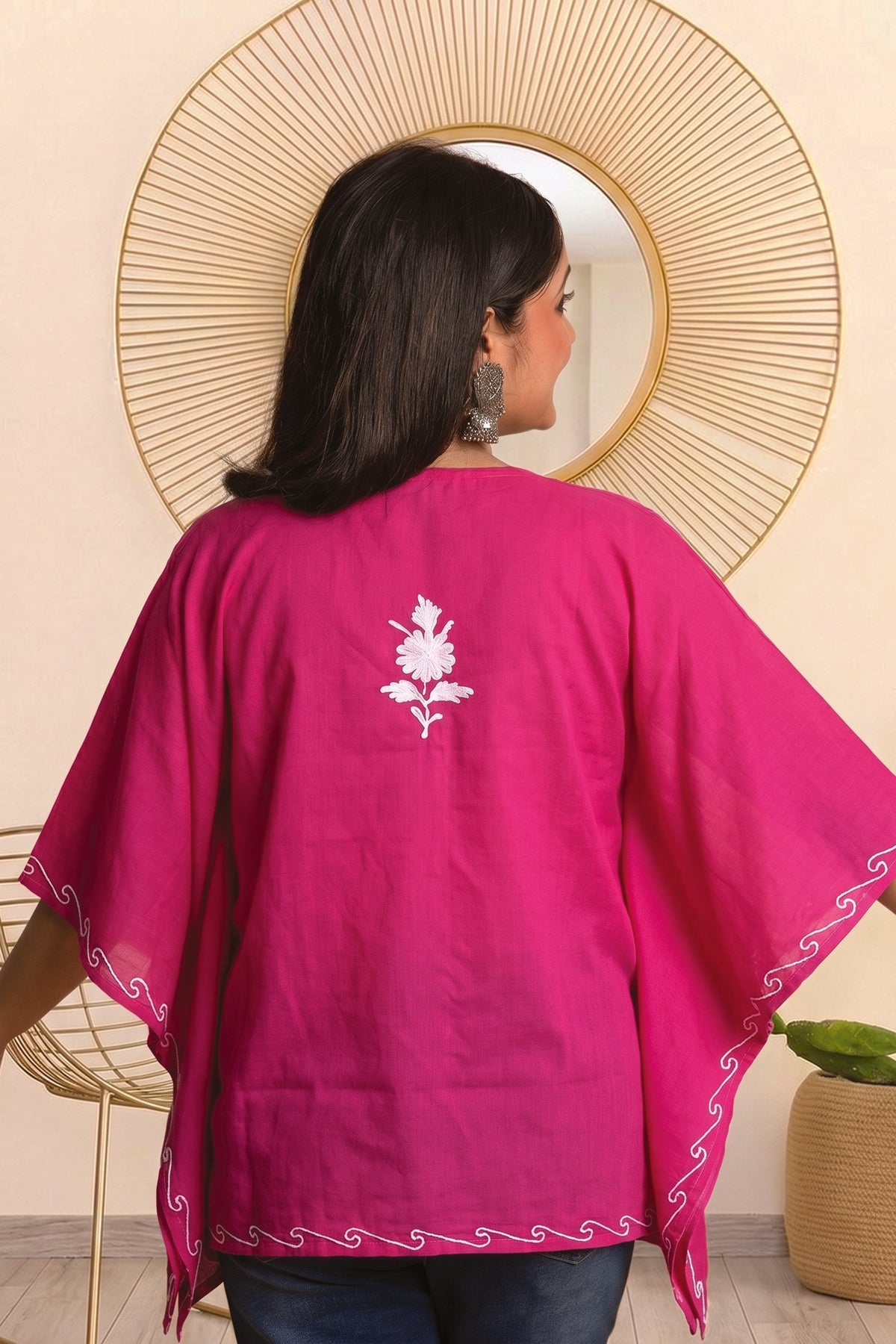 Festive Floral Kashmiri Mini Kaftan Top