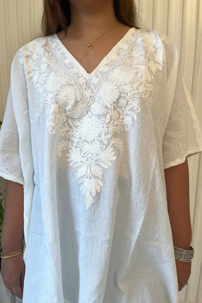Kashmiri Aari Work Collar Kaftan Top