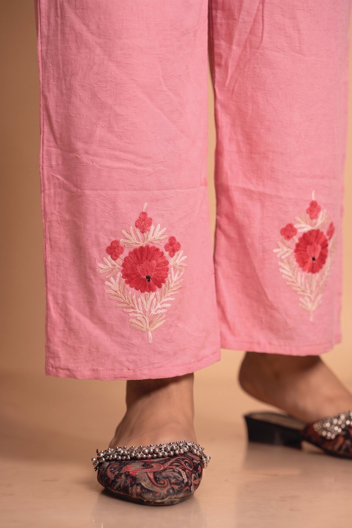 Light Pink Shade Luxury Kashmiri Kaftan Set