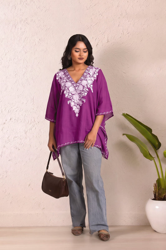 Floral Kashmiri Mini Kaftan || Traditional Style for Women