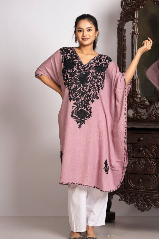 Kashmiri Aari Work Knee Length Kaftan