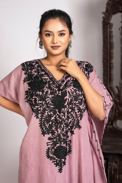 Kashmiri Aari Work Knee Length Kaftan