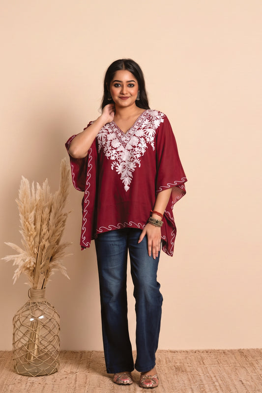 Floral Kashmiri Mini Kaftan Top – Festive Edition