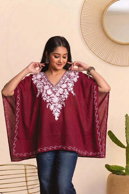 Floral Kashmiri Mini Kaftan Top – Festive Edition