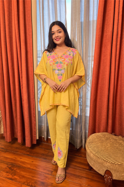 Kashmiri Kaftan Dress with Aari Work