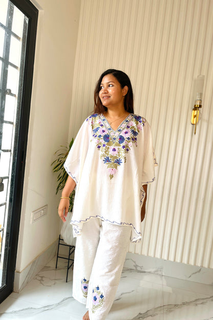 Kashmiri Aari Work Kaftan Co ord set