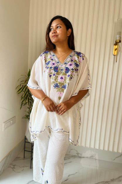 Kashmiri Aari Work Kaftan Co ord set