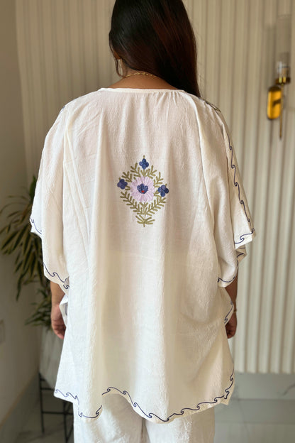 Kashmiri Aari Work Kaftan Co ord set