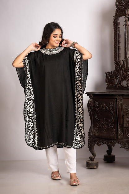 Kashmiri Knee Length Side Jaal Colar Kaftan