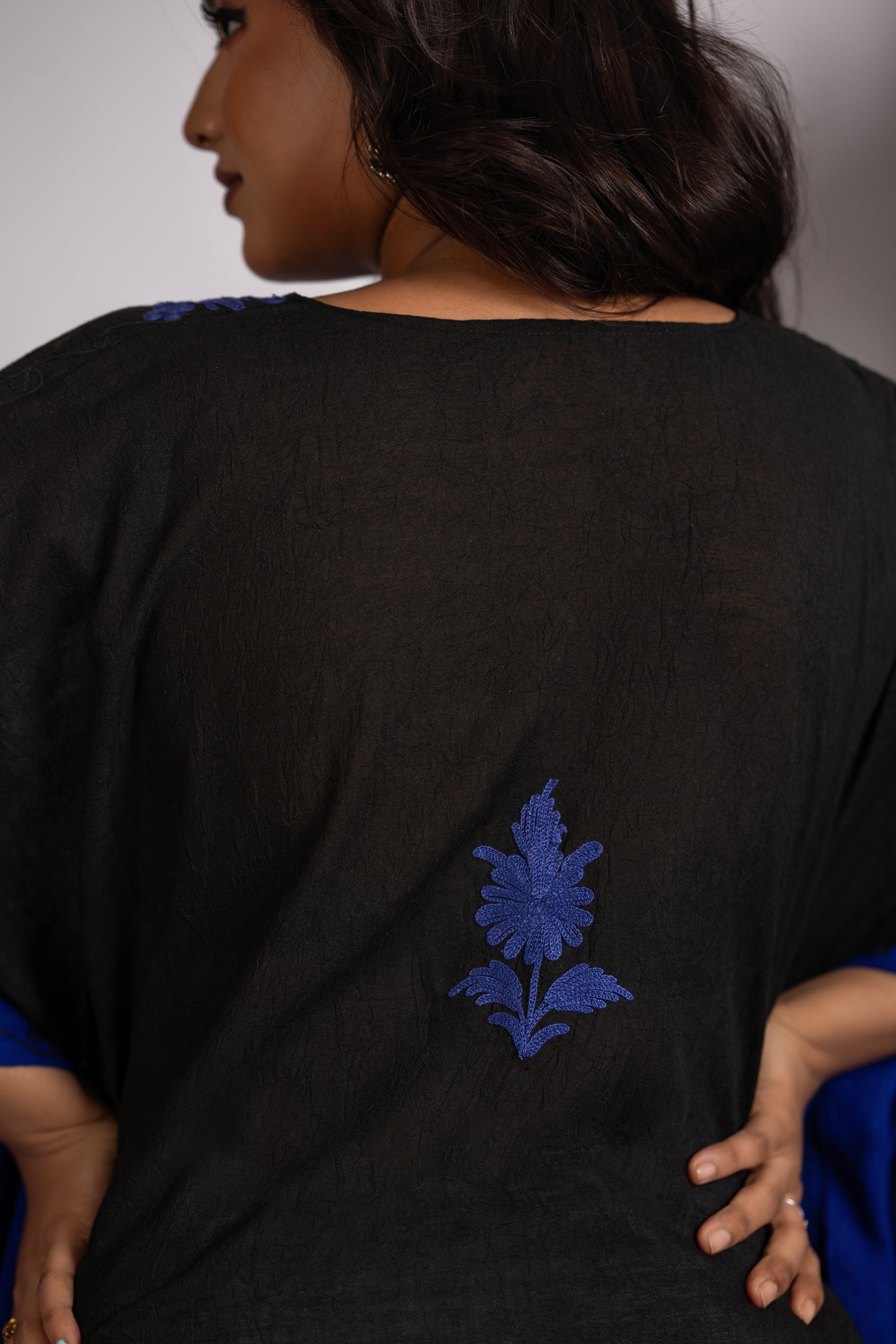 Kashmiri Knee Length Side Jaal Tie Die Kaftan