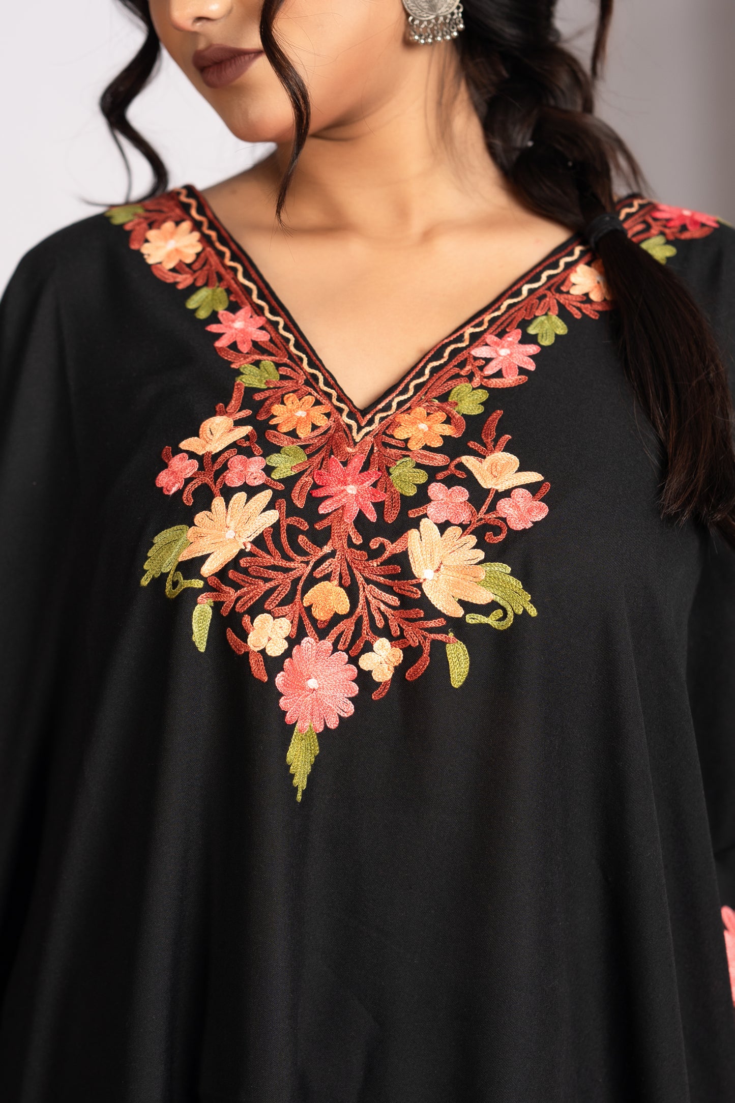 Kashmiri Knee Length Kaftan Cord Set