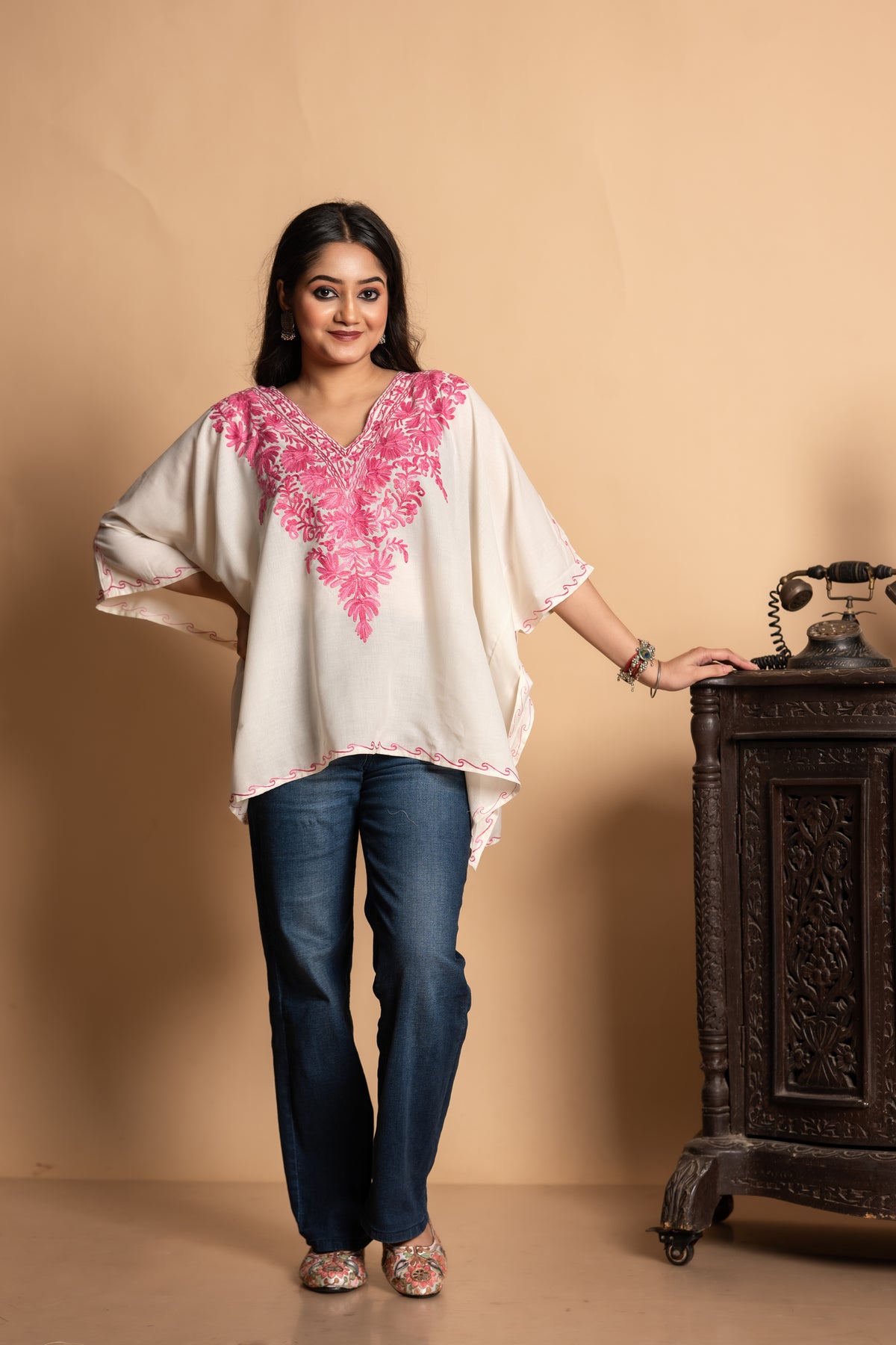 Summer Kashmiri Mini Kaftan – Lightweight & Comfortable