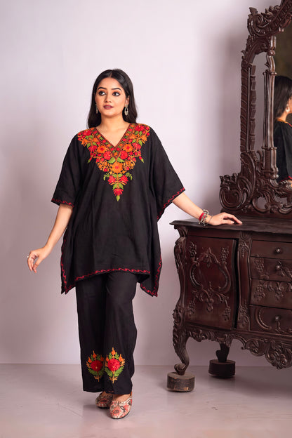 Kashmiri Kaftan Co-Ord Set with Aari Work Embroidery