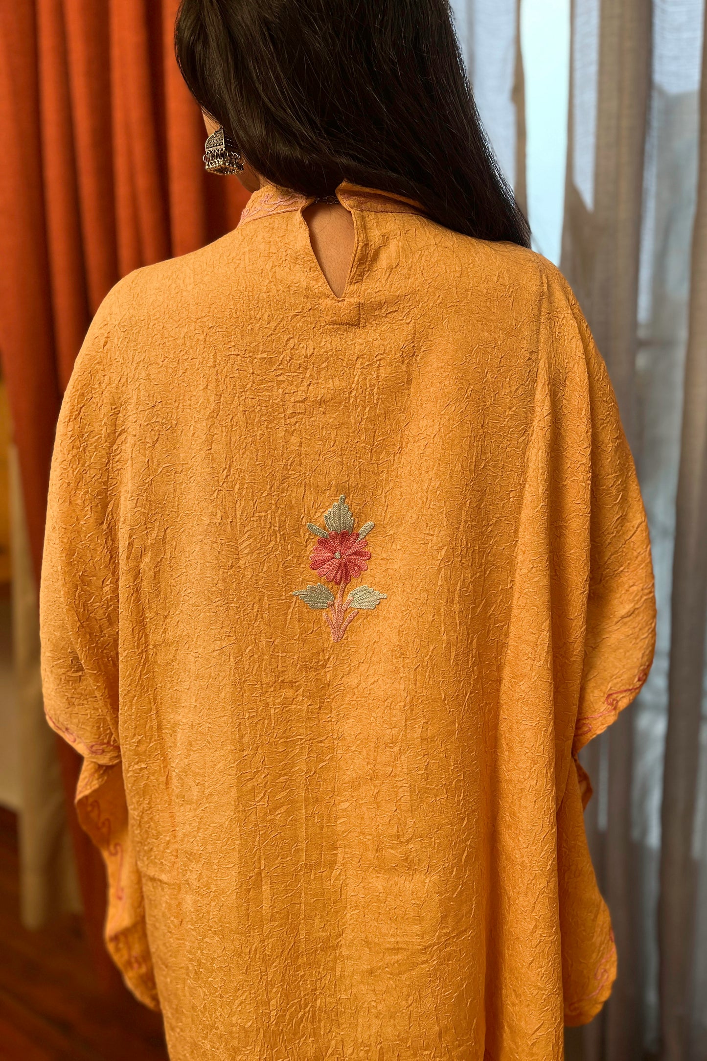 Kashmiri Aari Work Collor Kaftan Co ord set