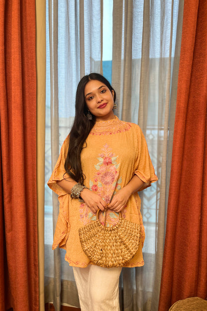 Kashmiri Aari Work Collor Kaftan Co ord set