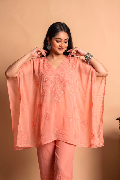Kashmiri Aari Work Kaftan Coord set