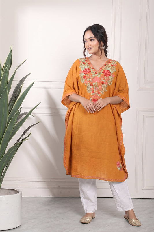 Kashmiri Knee Length Kaftan – Elegant Summer Wear for Women