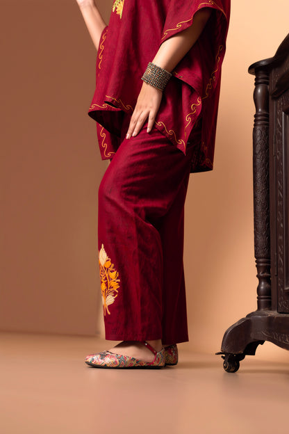 The Kashmiri Aari Work Kaftan Co-ord Set