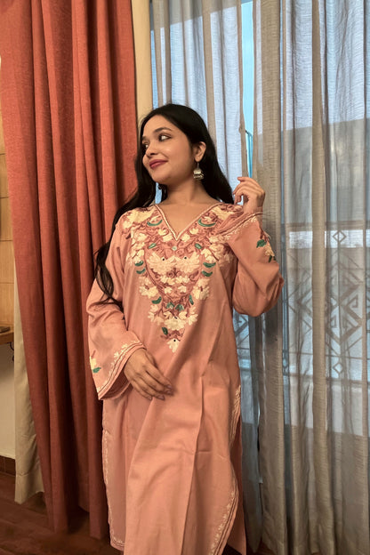Kashmiri Aari Work Kaftan Co ord set