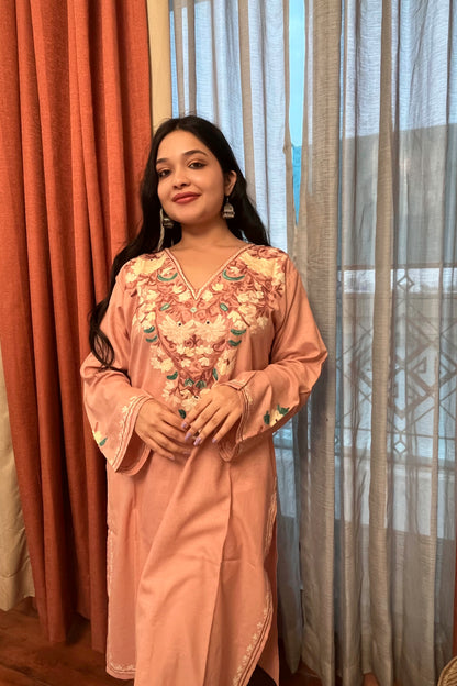 Kashmiri Aari Work Kaftan Co ord set